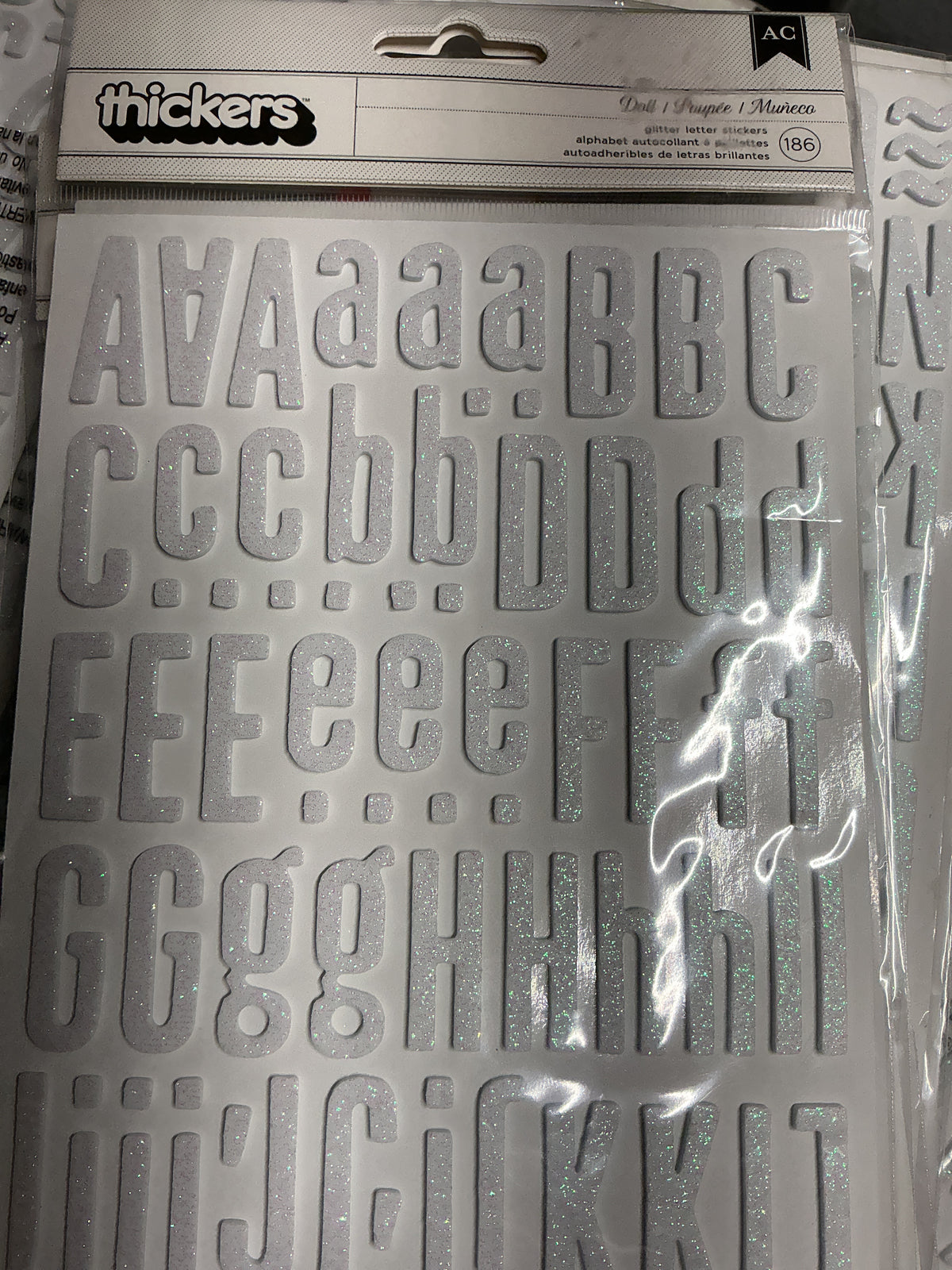 American Crafts - Thickers - White Glitter