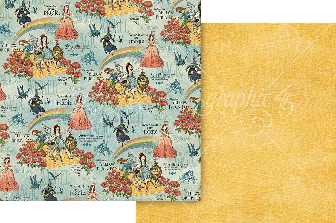 Graphic 45 Wonder Of OZ Double-Sided Cardstock 12"X12" (Never)