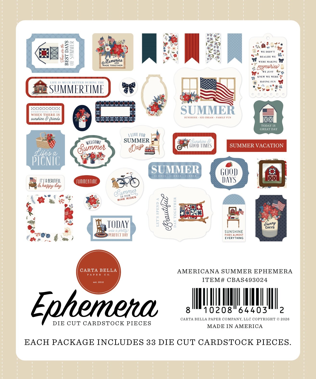 Carta Bella - Americana Summer - Ephemera