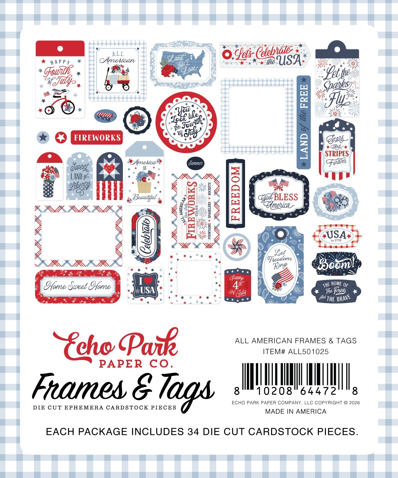 Echo Park - All American Paper - Tags and Frames