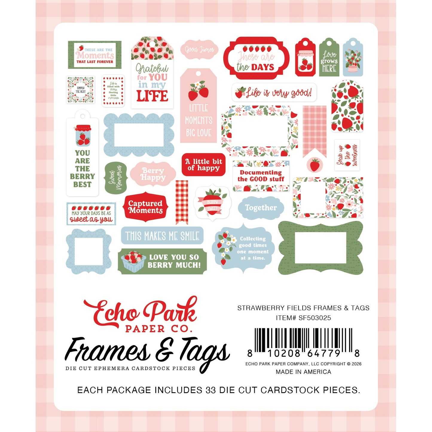 Carta Bella - Strawberry Fields - Tags and Frames