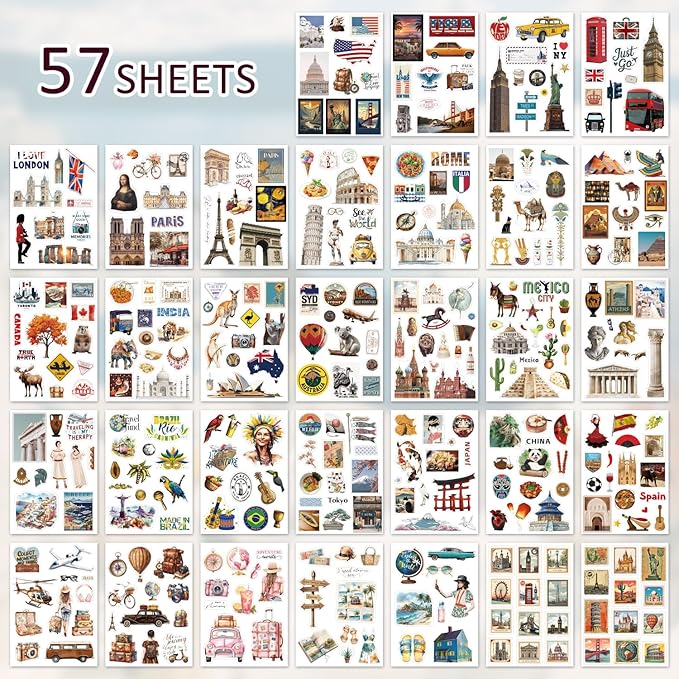Ephemera Book- Travel Around The World 57 Sheets
