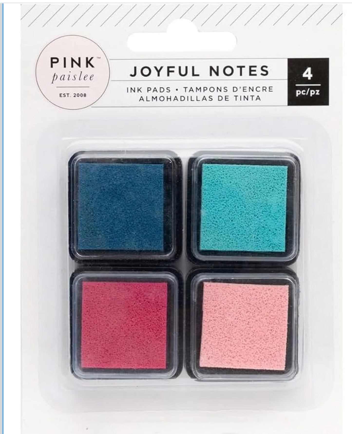 Pink Paisley Joyful Notes Ink Pads-4/Pkg
