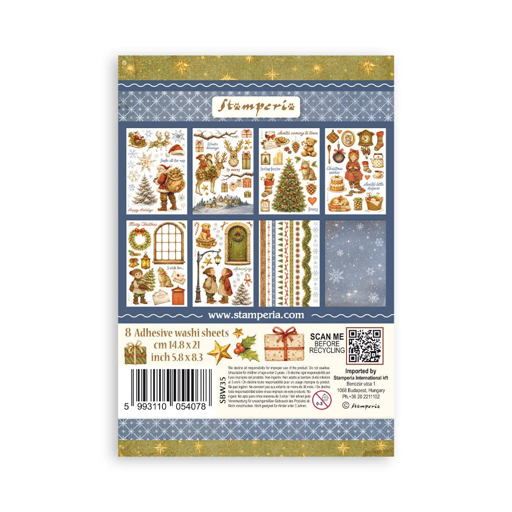 Stamperia - Printed Washi Pad 8 Sheets - Silent Night