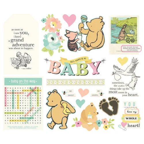 Simple Stories Big Bits & Pieces Die Cuts 18/Pkg - Classic Pooh Baby
