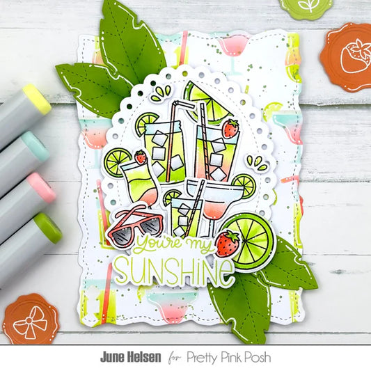 Pretty Pink Posh - Layered Stencils - Summer Drinks