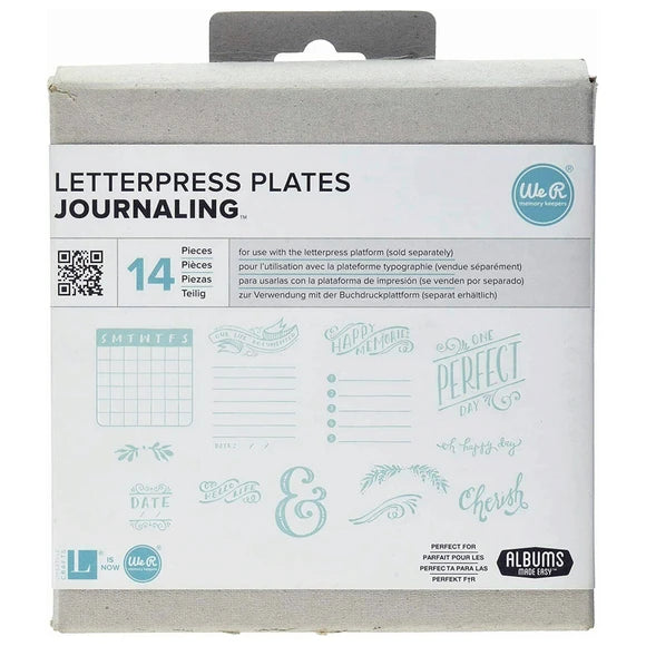 WE-R 14 Piece Journaling Themed Letterpress Plates