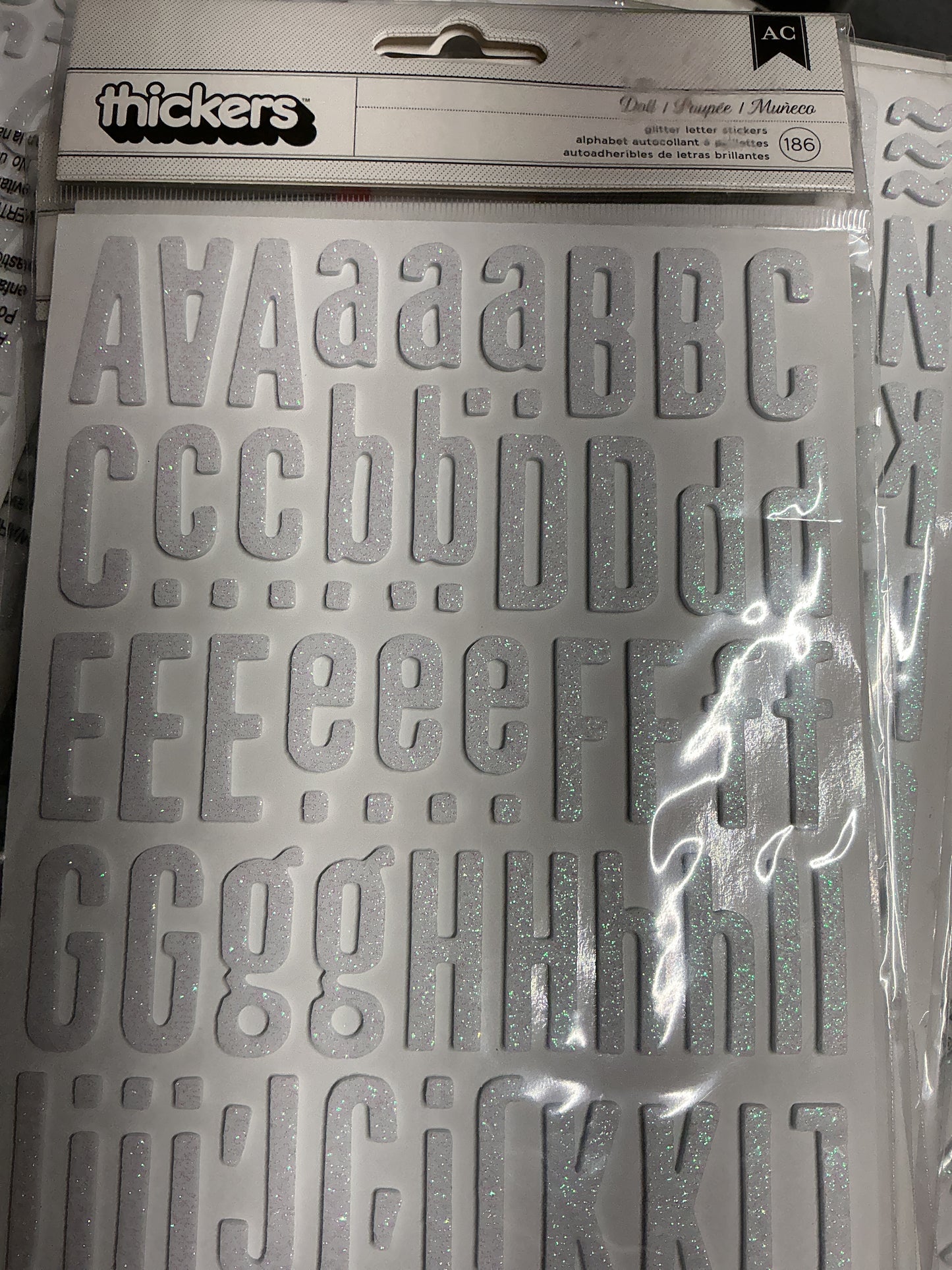 American Crafts - Thickers - White Glitter