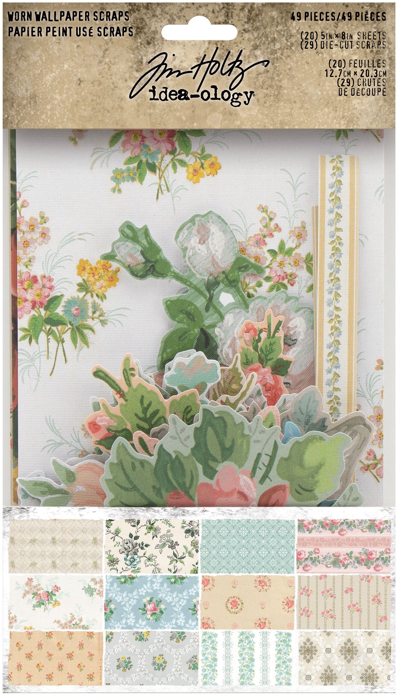 Tim Holtz - Idea-ology- Worn Wallpaper Scraps