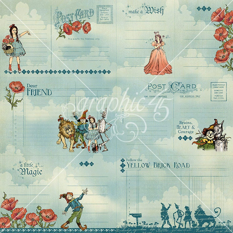 Graphic 45 Wonder Of OZ Double-Sided Cardstock 12"X12"