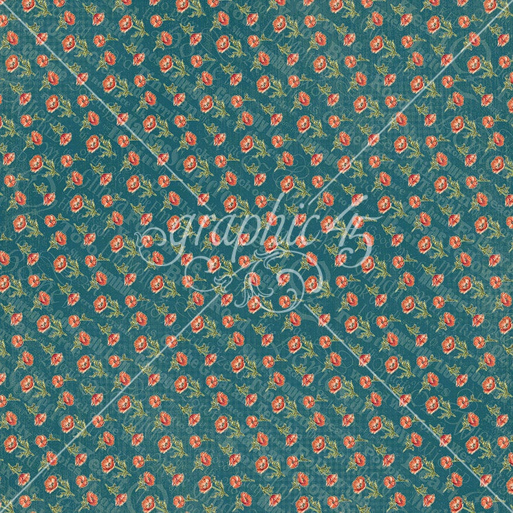 Graphic 45 Wonder Of OZ Double-Sided Cardstock 12"X12" (Poppies)