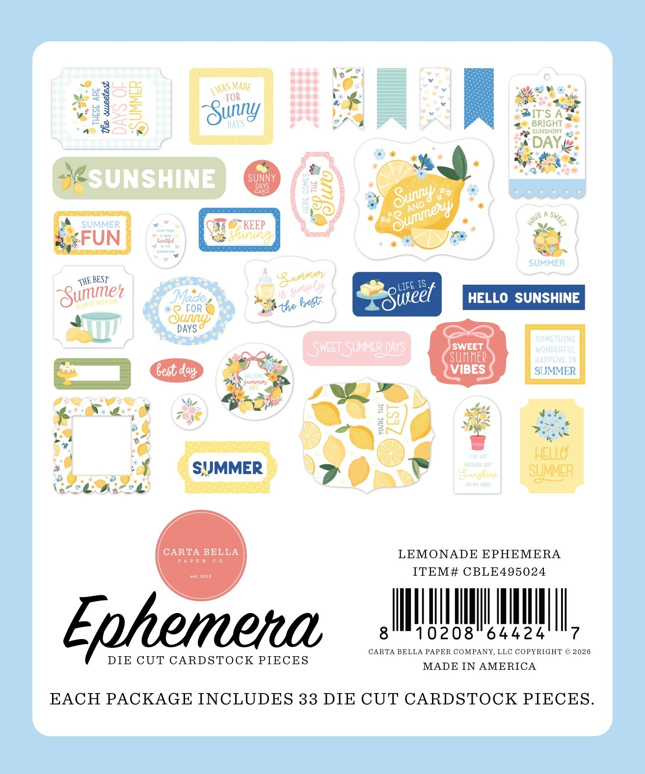 Carta Bella - Lemonade - Ephemera