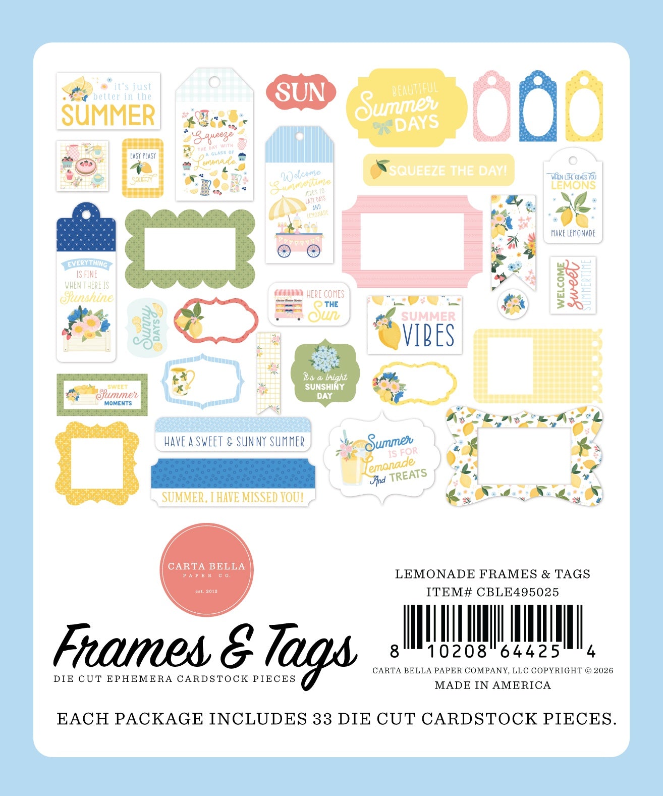 Carta Bella - Lemonade - Tags and Frames