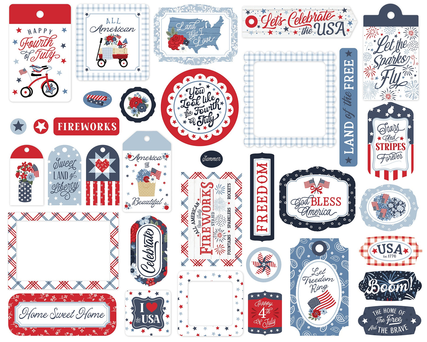 Echo Park - All American Paper - Tags and Frames