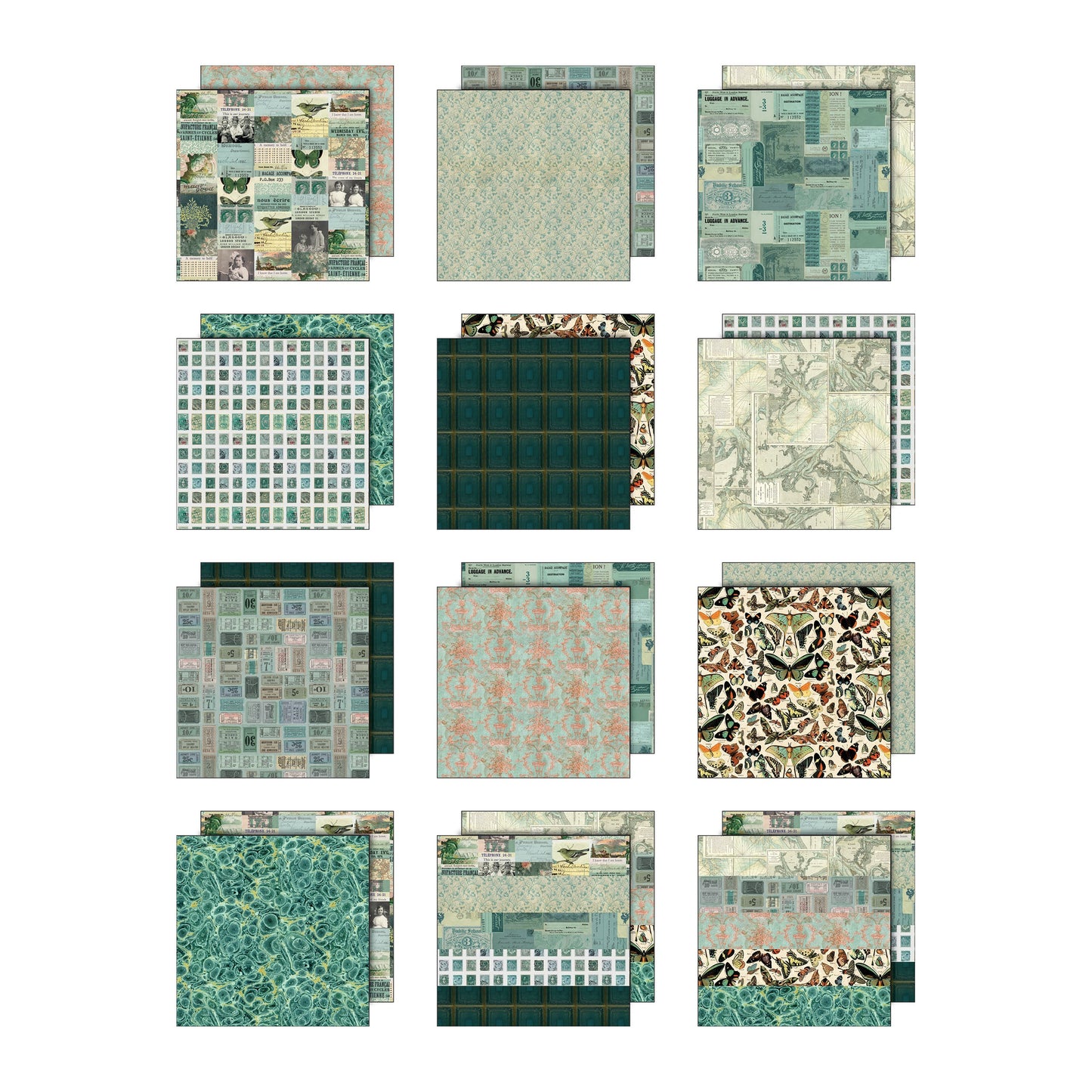 Tim Holtz Color Palette Teal - 12X12