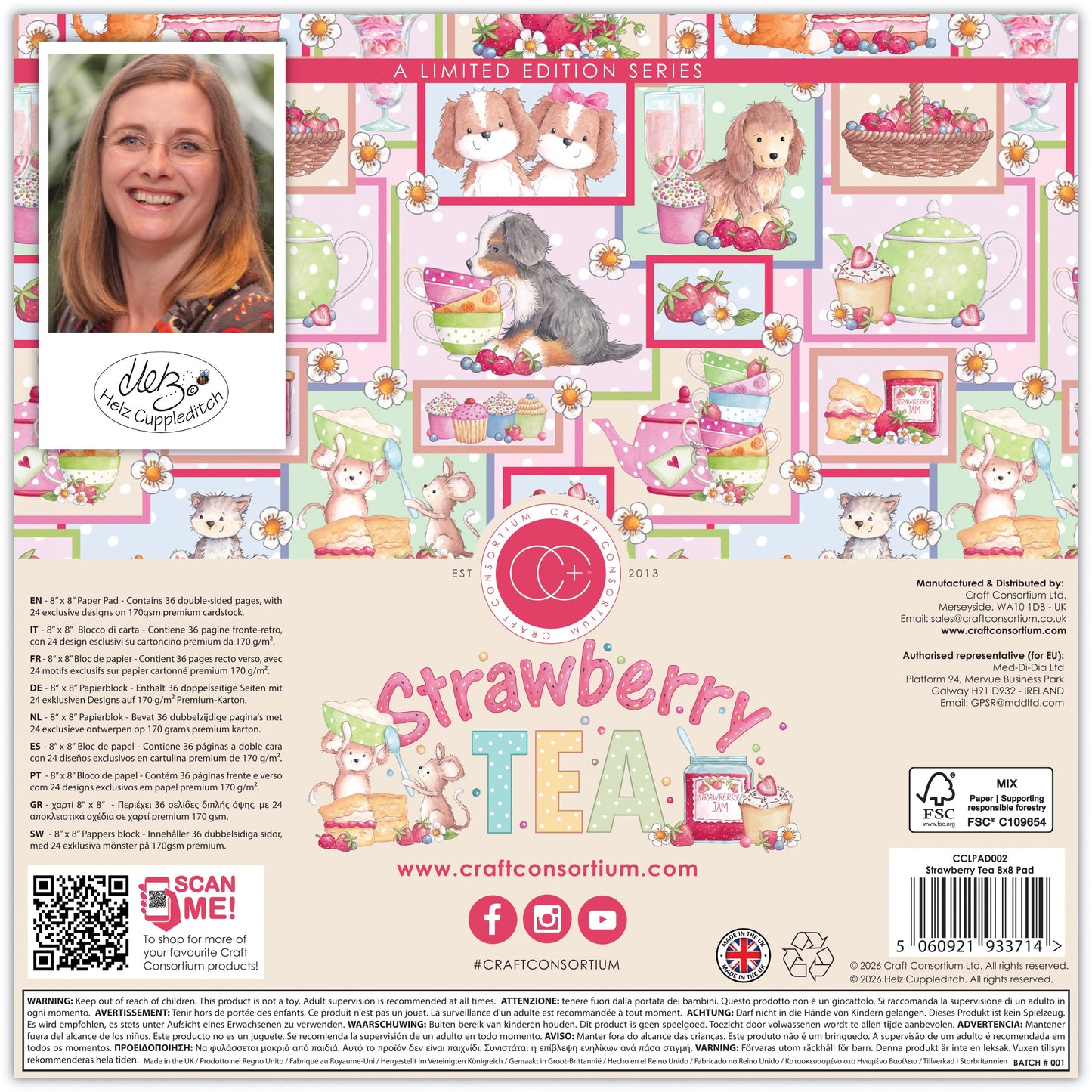 STRAWBERRY-PAPER PAD 8X8 by CRAFT CONSORTIUM LTD