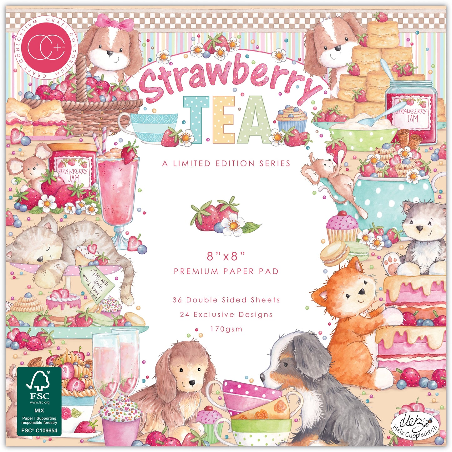 STRAWBERRY-PAPER PAD 8X8 by CRAFT CONSORTIUM LTD
