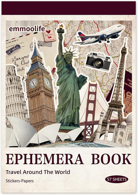 Ephemera Book- Travel Around The World 57 Sheets