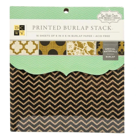DCWV- PRINTED BURLAP SACK - 6"X6" Pad