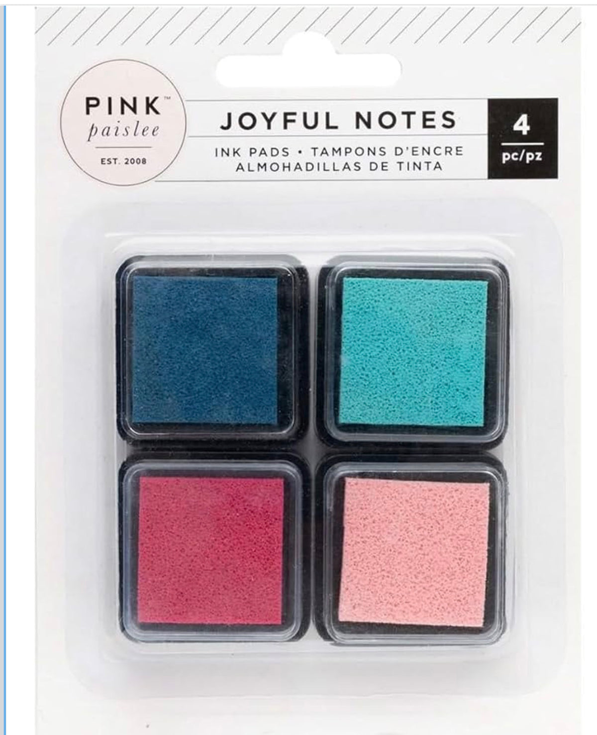 Pink Paisley Joyful Notes Ink Pads-4/Pkg