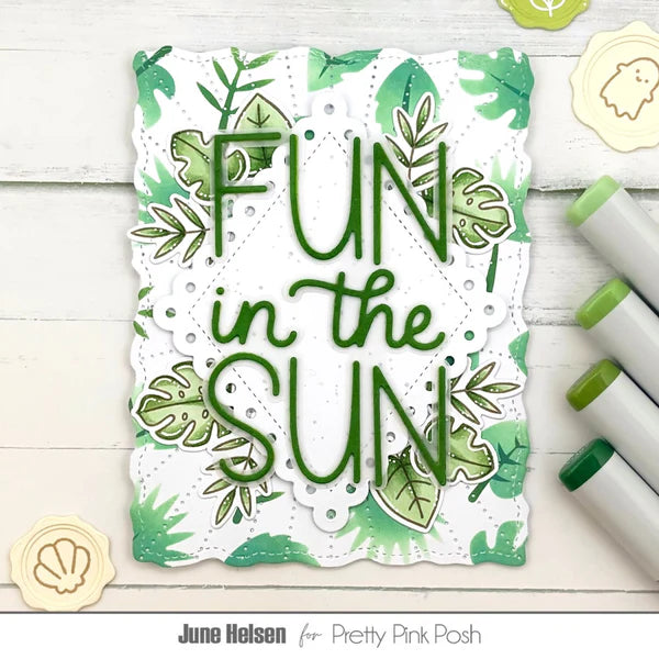 Pretty Pink Posh - Layered Stencils - Tropical Leaves