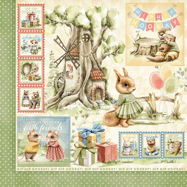 Graphic 45 - Hip Hip Hooray - 12x12 Sheet