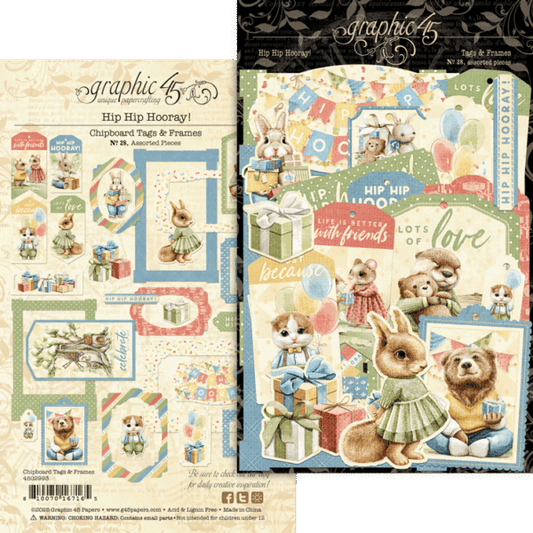 Graphic 45 - Hip Hip Hooray - Tags and Frames