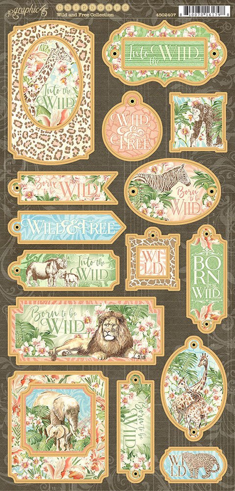 Graphic 45 - Wild And Free Collection - Chipboard Embellishments