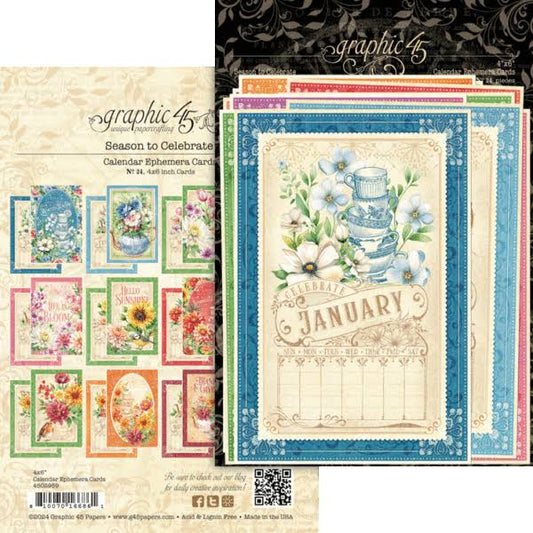Graphic 45 - Season To Celebrate Ephemera Calendar Cards
