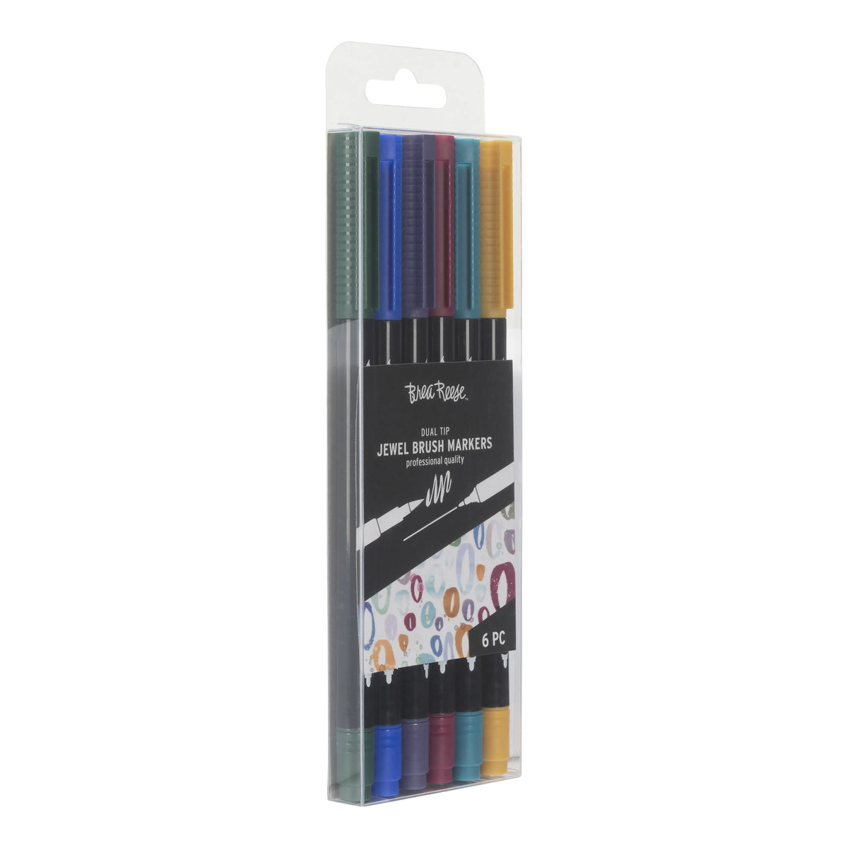 Brea Reese Dual-Tip Brush Markers, Jewel Tones, Pack Of 6 Markers