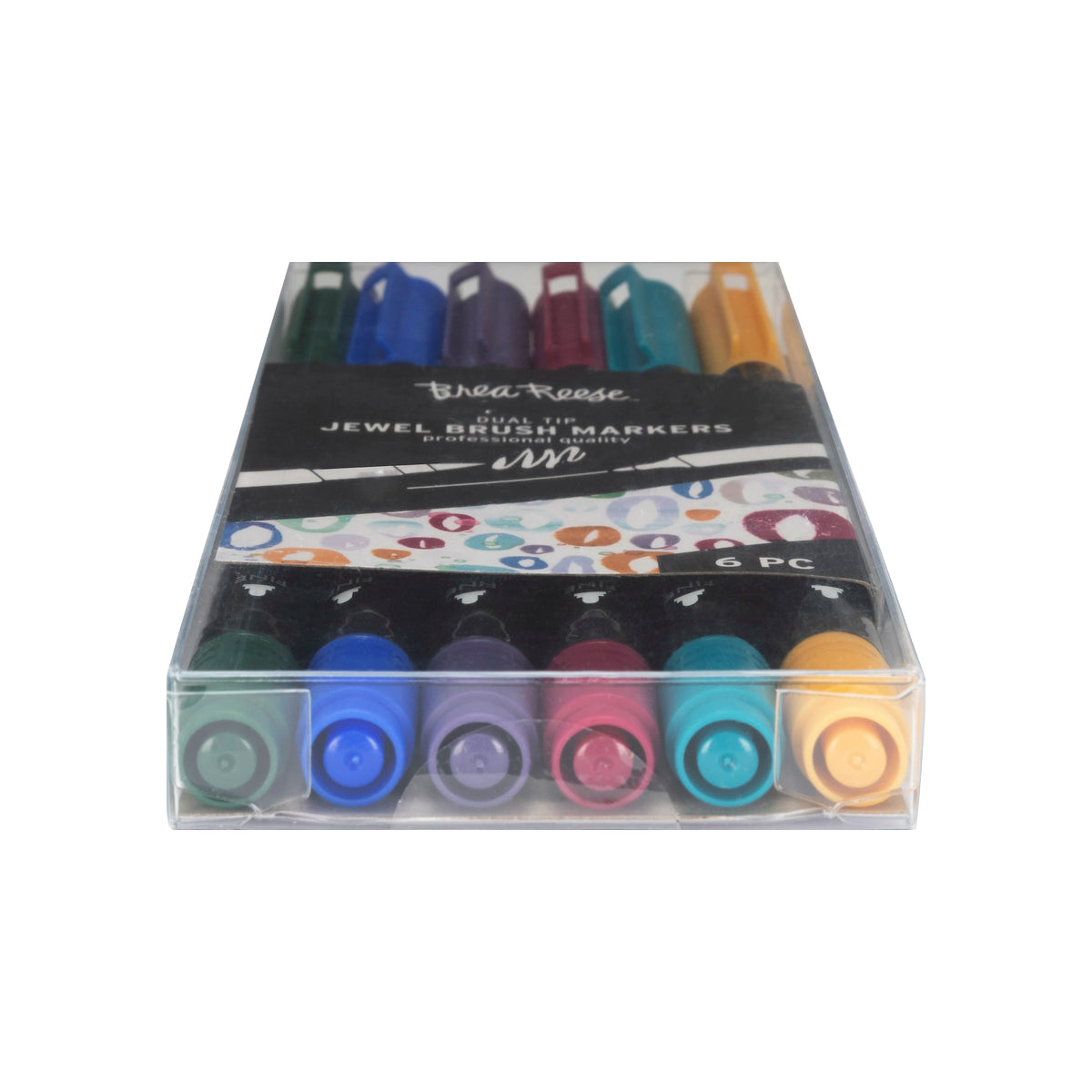 Brea Reese Dual-Tip Brush Markers, Jewel Tones, Pack Of 6 Markers