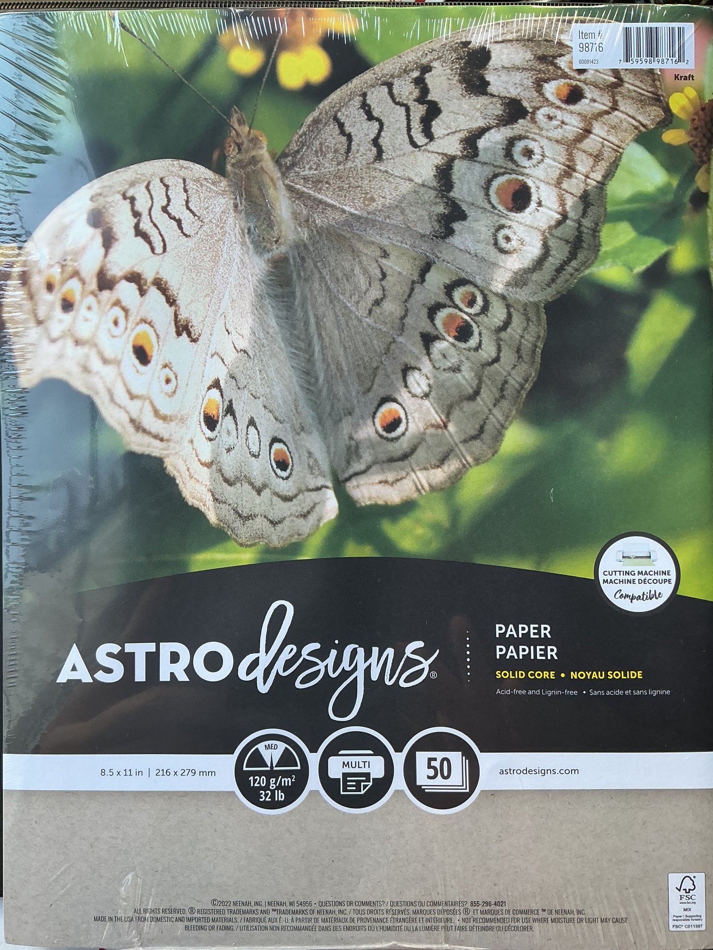Astrodesigns - 32lb Paper - 8.5" W x 11" H - Kraft - 50 Pack