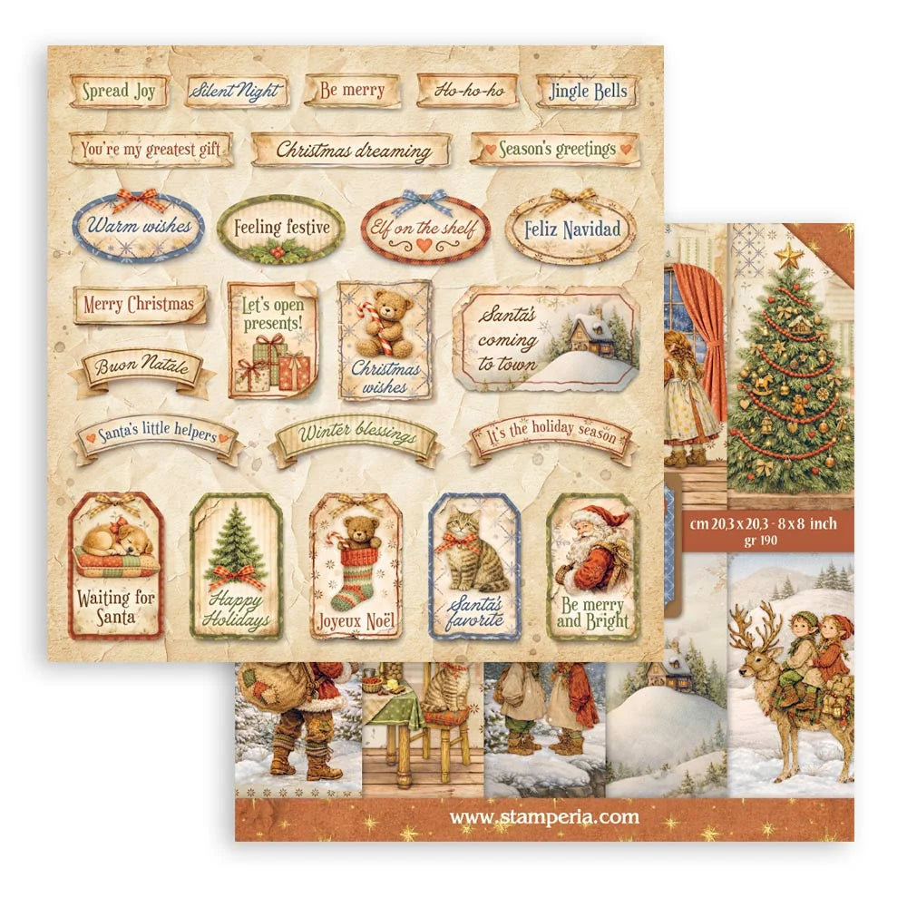 Stamperia - Scrapbooking Printed Pad (8"x8") - Silent Night