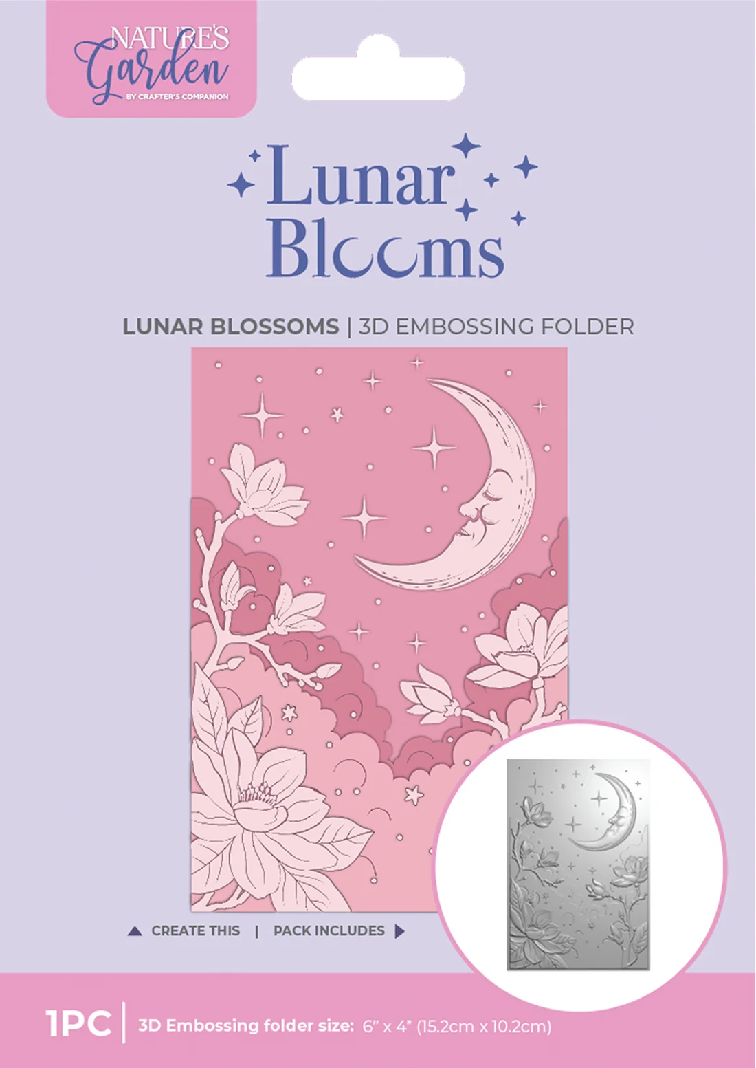 Crafter’s Companion - Natures Garden Lunar Blooms 3D Embossing Folder