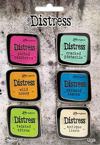 Tim Holtz Distress Enamel Collector Pin Set 6/Pkg - Set 1
