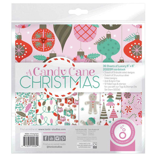 Tonic Studios Art Pad 8"X8" - A Candy Cane Christmas