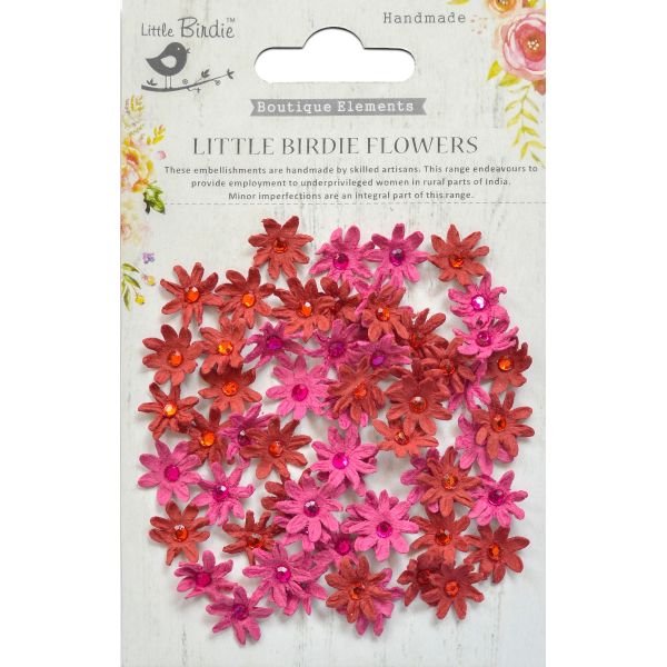 Little Birdie - Handmade Jeweled Micro Flowers 60 pcs