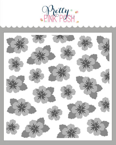 Pretty Pink Posh - Layered Stencils - Hibiscus