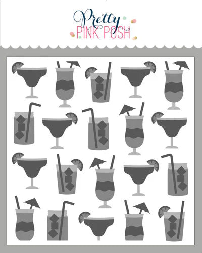Pretty Pink Posh - Layered Stencils - Summer Drinks
