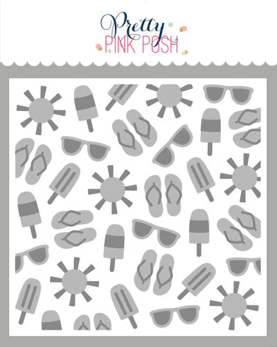 Pretty Pink Posh - Layered Stencils - Summer Fun