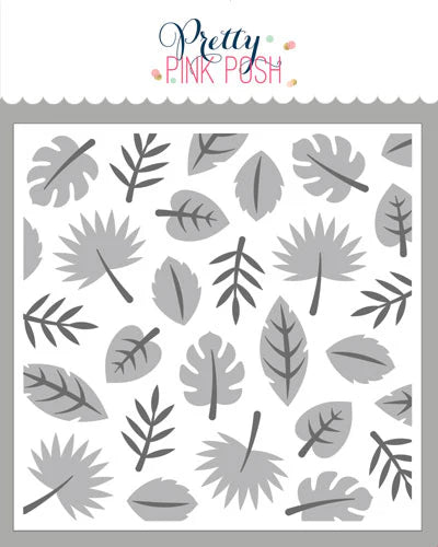 Pretty Pink Posh - Layered Stencils - Tropical Leaves