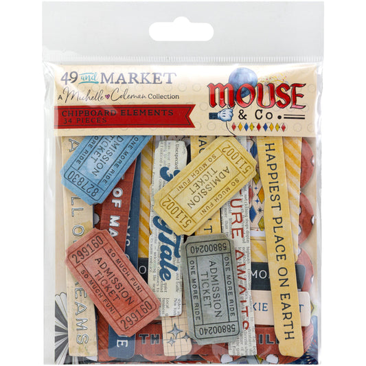 49 & Market - Mouse and Co - Chipboard Elements