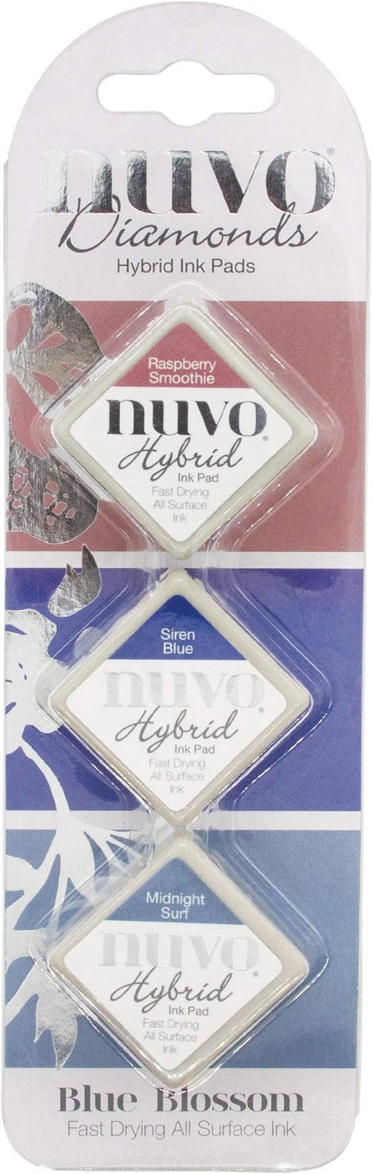 Nuvo Diamond Hybrid Ink Pads 3/Pkg-Blue Blossom