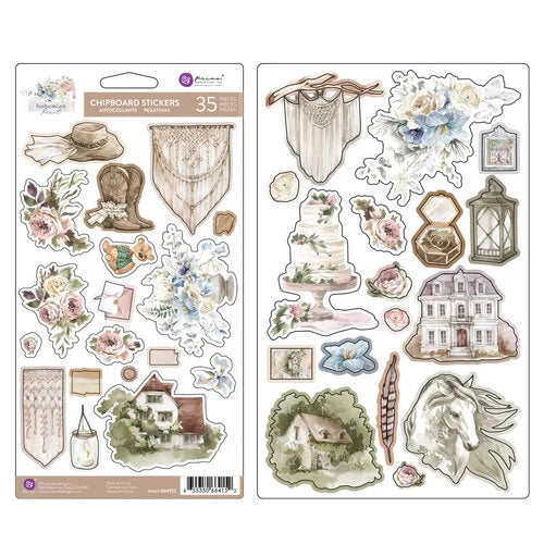 Prima - Bohemian Heart - Chipboard Stickers 35 pcs
