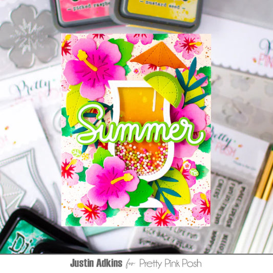 Pretty Pink Posh - Layered Stencils - Hibiscus