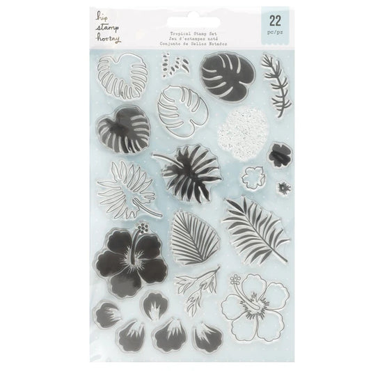 American Crafts - Hip Stamp Hooray- Tropical Stamp Set