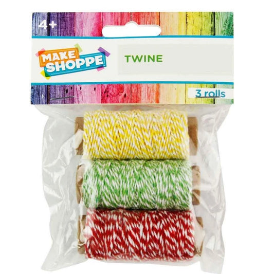 Make Shoppe 3 Count 10.9 Yard Green Yellow and Red Yard Craft Twine