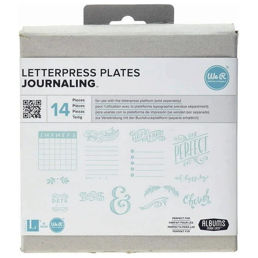 WE-R 14 Piece Journaling Themed Letterpress Plates