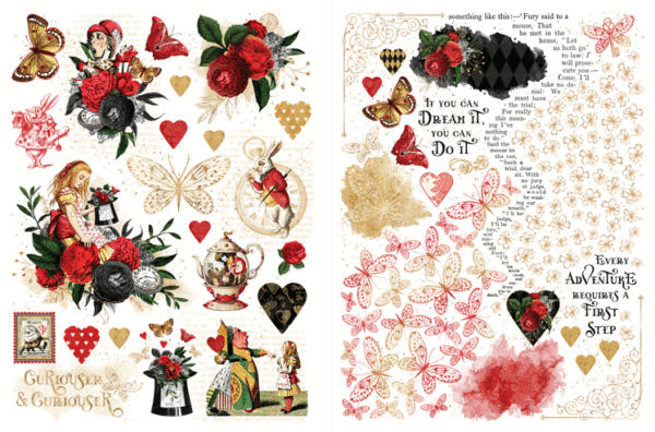 Graphic 45 - Curiouser & Curiouser - Rub On Transfers
