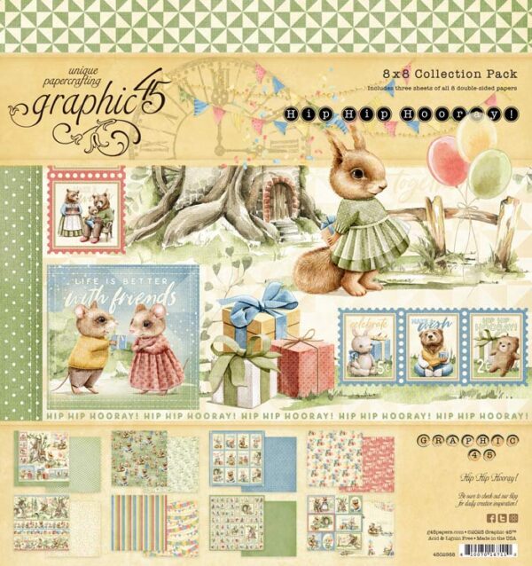 Graphic 45 - Hip Hip Hooray - 8x8 Collection Pack